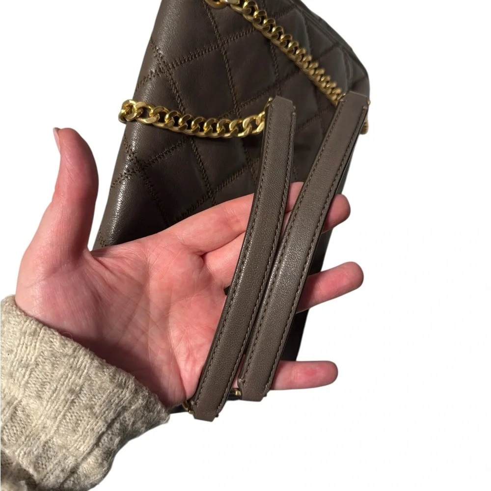 TORY BURCH Willa quilted shoulder bag volcanic stone